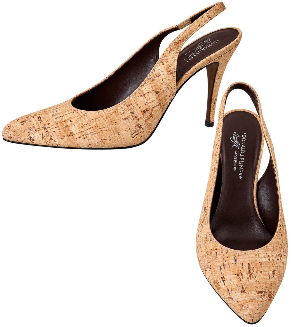Donald Pliner Couture Natural Cork Leather Pump Shoe New Slingback NWT $265 Sz10